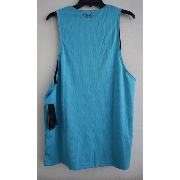 Under Armour 1377442-433 Men's Sz S Blue/Black Project Rock Reversible Mesh Tank - Picture 2 of 8